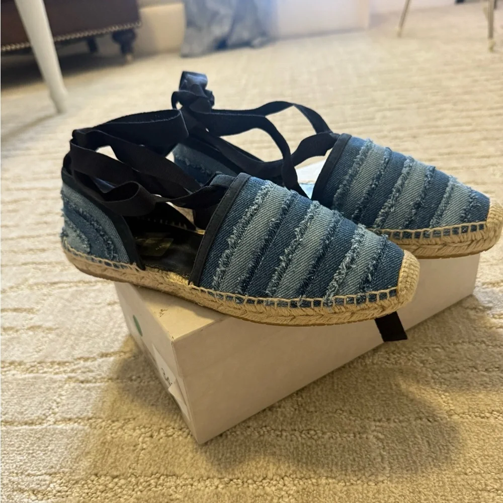 Jimmy Choo Navy Striped Espadrilles